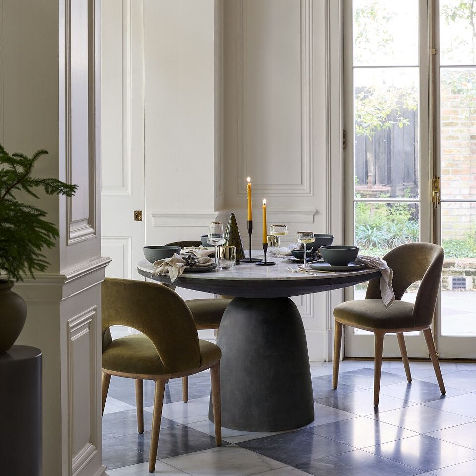 Leona Round Dining Table - Modern Marble Elegance | West Elm UK